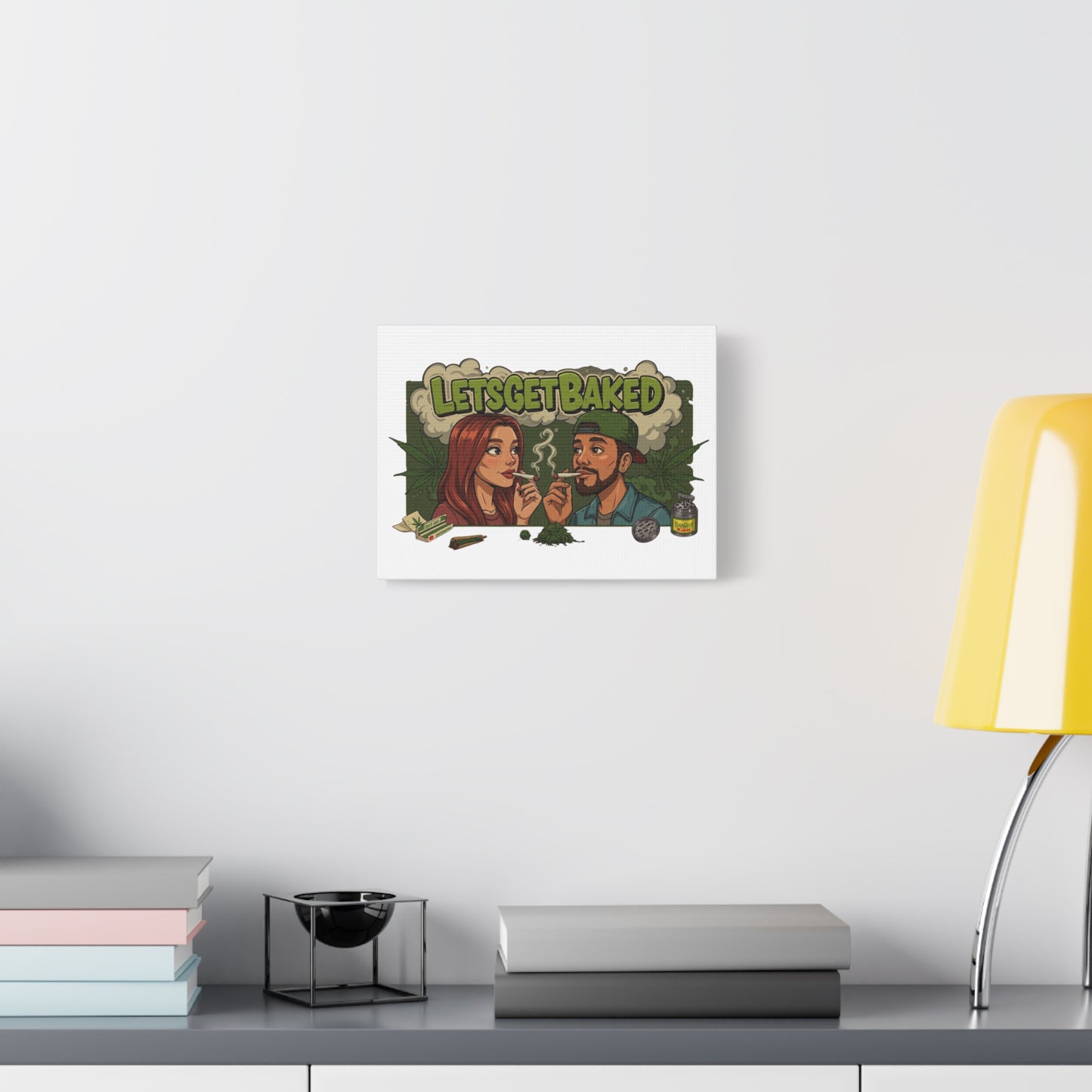 Stretched Matte Canvas Art - "Let's Get Baked"